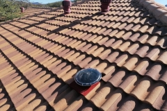 Skylight on Terracotta roof with roof whirlys