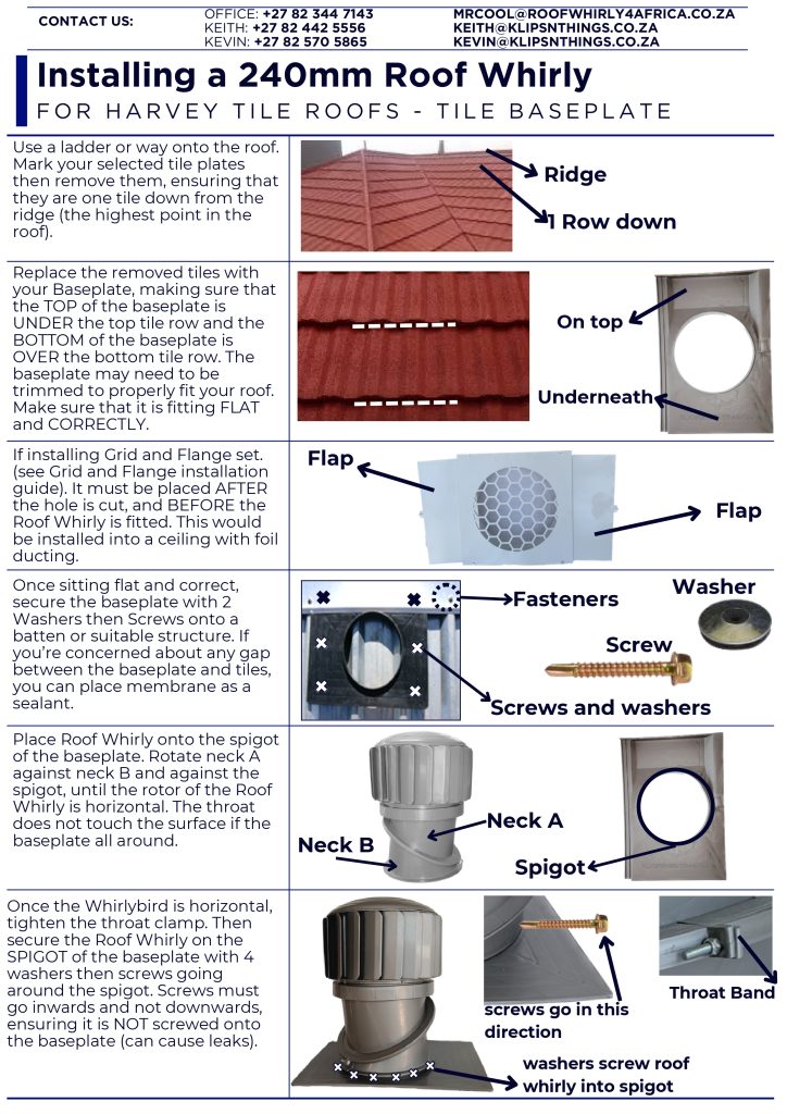 RoofWhirlys4Africa Installation Guide - 240mm - Tile
