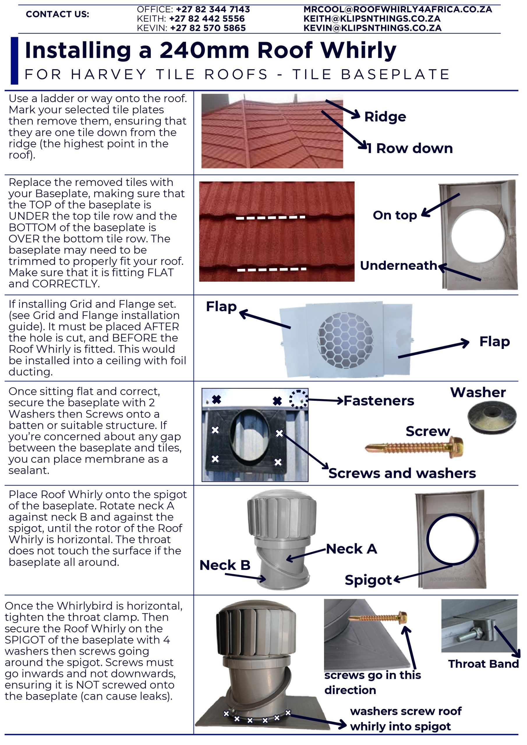 RoofWhirlys4Africa Installation Guide - 240mm - Tile