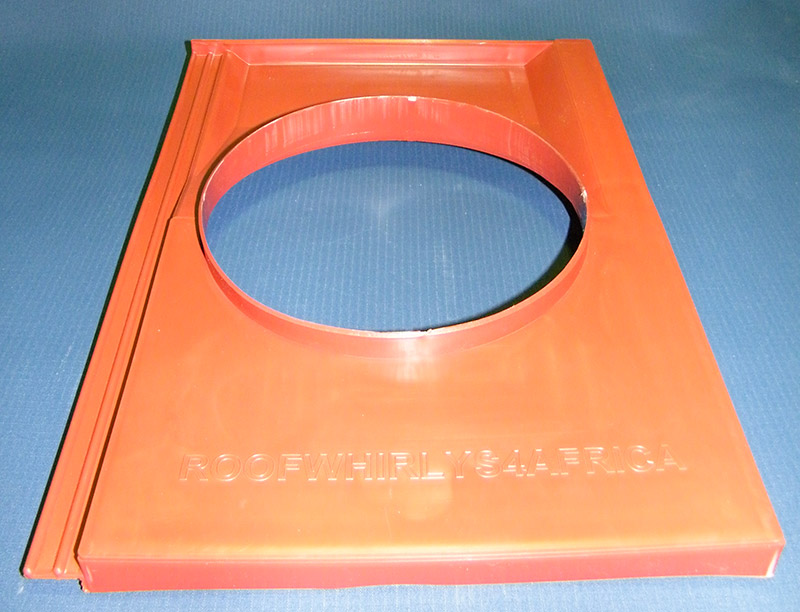 Tile base plate for RoofWhirlys4Africa roof mounted wind turbine ventilator (aka whirlybird vent)